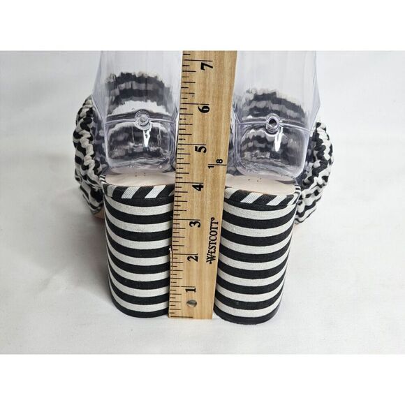 Raye Revolve Mimi Striped Black Strappy Heeled Mules Womens Size 8.5 - Picture 5 of 8